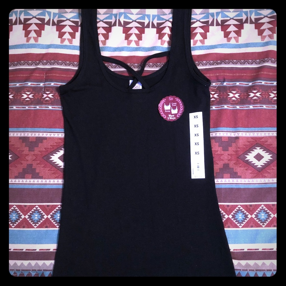 Tank top with crosses in front